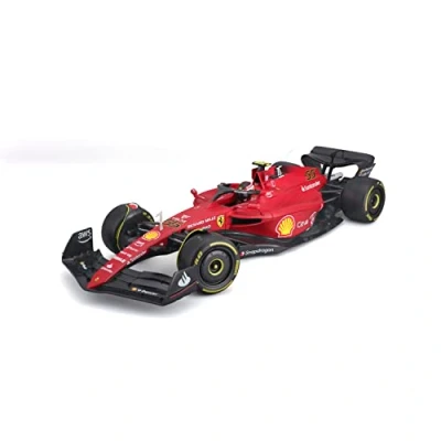 Afbeelding van the 1:18 Diecast model of Ferrari F1 75 Scuderia #55 2022 Season. driver was Carlos Sainz. manufacturer scalemodel is Burago.This only online available