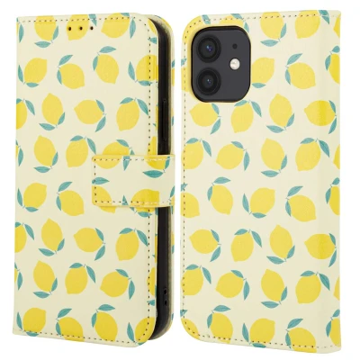 Afbeelding van Apple iPhone 12 Hoesje Kunstleder imoshion Bookcase Citrus Dream Telefoonhoesje