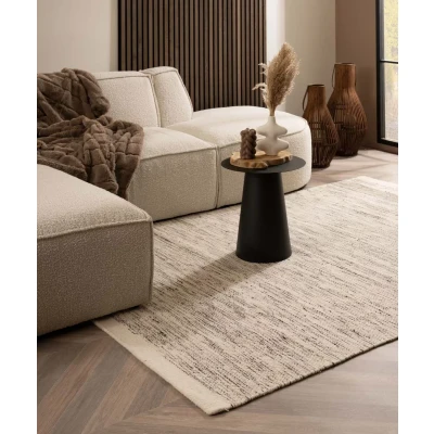 Afbeelding van Wollen Tapijt/Vloerkleed Ulstein Wit/zwart 200x300 Cm 100% Wol