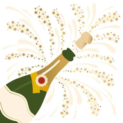 Afbeelding van Wenskaart Daisy XL Champagne Fles met Envelop