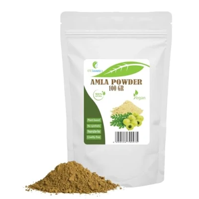Afbeelding van Amla poeder 100 gr bestrijdt haaruitval, roos en vroegtijdige vergrijzing