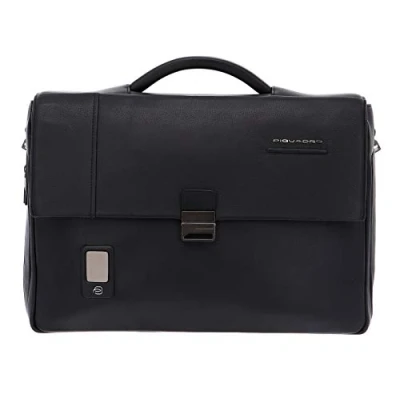 Afbeelding van PIQUADRO Akron aktetas leer 42 cm laptopvak, Zwart, Eén maat, Elegant