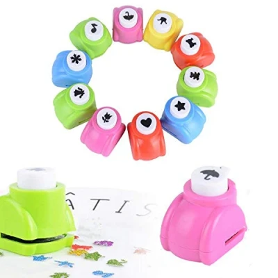 Afbeelding van Pons voor kinderen, 12 stuks, mini motiefperforators, papierstans, set knutselwerk, wenskaarten, fotoalbums, tafelkaarten, scrapbooking