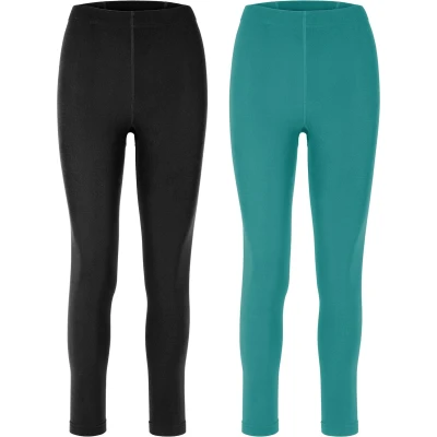 Afbeelding van Merry Style Dames Thermische Legging Vrijetijdsbroek Lang Sporbroek Skibroek Mosterd 2 Pack MS ATX 441 Leg 2B Zwart/Smaragd XS S