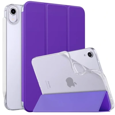 Afbeelding van MoKo Case Fit New iPad Mini 7 (A17 Pro) 2024, 6th Generation 2021 (8.3 inch), 6 Case, Soft TPU Translucent Frosted Back Cover for 7th, Purple Violet