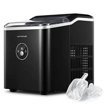 Afbeelding van IJsblokjesmachine 14 kg 24 uur, 9 ijsblokjes in 6 minuten, stil onder 40 dB, led display, 2 l watertank, ijsmaker met schep en mand, ijsblokjesmaker voor feest, kantoor, bar, camper, NORTHCLAN