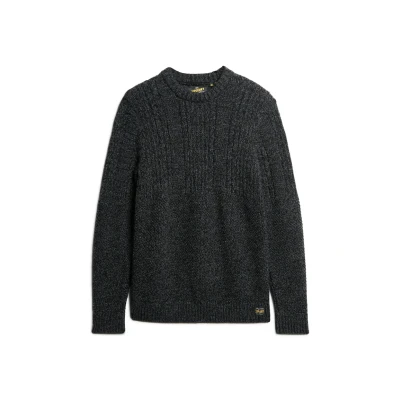 Afbeelding van Superdry Jacob Trui, Heren, Maat: Large, Charcoal black twist