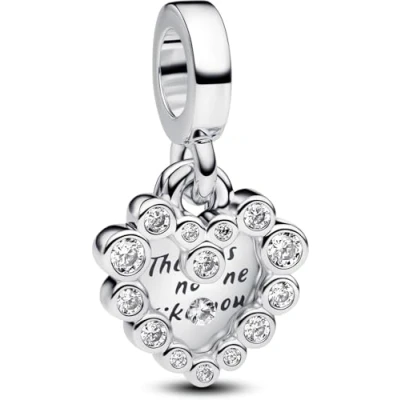 Afbeelding van Pandora Charms Funkelnder Doppel Herzanhänger Charm in silver