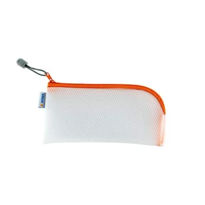 Afbeelding van HERMA 20006 reisetui, transparant (23 x 11 cm), klein afsluitbaar zichtvak met rits voor mobiele telefoon, oplaadkabel, cosmetica, pennen, sleutels, toilettas in oranje