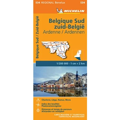 Afbeelding van Michelin 534 Zuid België Ardennen Wegenkaart Kleurloos Reisboeken &amp; Kaarten