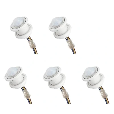 Afbeelding van VENEKA 5 x mini bewegingssensor, lichtschakelaar, 110 220 V, PIR sensor, intelligente detectietijdvertraging instelbare infrarood inductiedetector