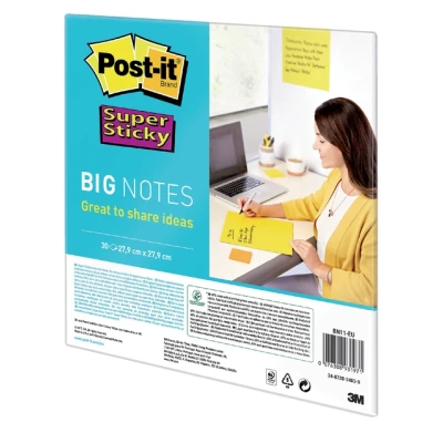Afbeelding van Scrum Big Notes 3M Post it 27.9x27.9cm geel