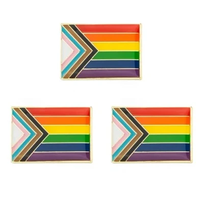 Afbeelding van Pack 3 Progress Pride Revers Pin Broches Pins Vlag badge Broche Badges (Progress Pride)
