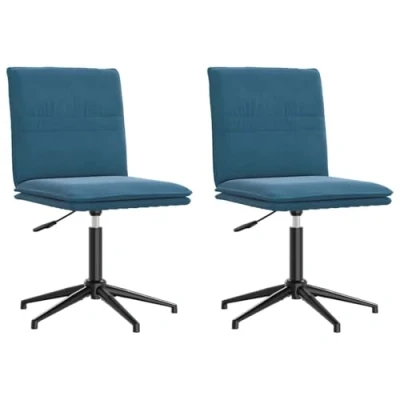 Afbeelding van vidaXL Eetkamerstoelen 2 st fluweel blauw