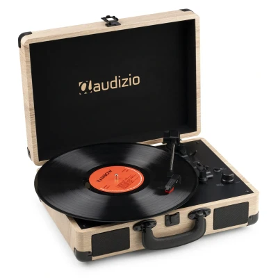 Afbeelding van Audizio RP116LW retro platenspeler met Bluetooth In lichtbruine