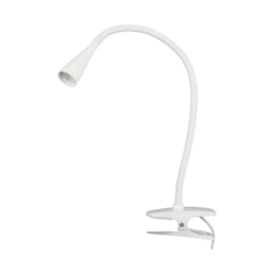 Afbeelding van Lindby Klemlamp 1licht kunststof, siliconen, metaal H: 44 cm wit Inclusief lichtbron