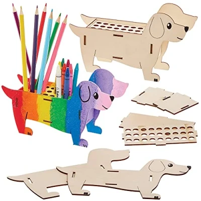 Afbeelding van Baker Ross FX689 Worst Hond Houten Potlood en Krijthouder Sets Set van 3, Knutsel voor Kinderen