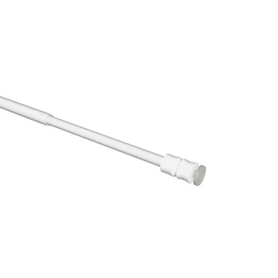 Afbeelding van Flairdeco Klemstang/schijfstang met rubberen stop, metaal kunststof, wit, uitdraaibaar 40 60 cm