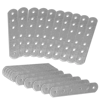 Afbeelding van OMIdeas 20 x Verbindingsplaat (80 16 1.5) Geperforeerde Platen Staal Platte Verbinding Plaathouder Houtverbinders Metalen Meubel Stoel Connector, Verzinkt