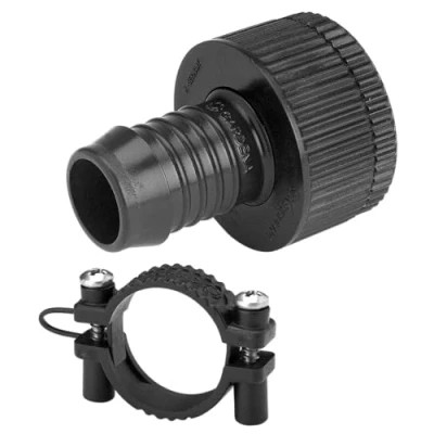 Afbeelding van GARDENA adapterstuk voor sprinklersysteem: Kraanaansluiting, accessoire pipeline en sprinklersystemen, drukstabiele slangverbinding, incl. slangschroefklemmen (1513 20)