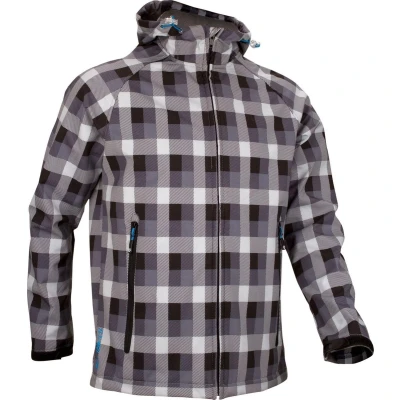 Afbeelding van Starling Softshell Jack met Capuchon Heren Lichtgrijs/Donkergrijs/Zwart M