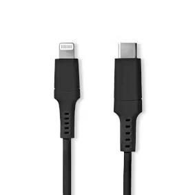 Afbeelding van USB C naar Lightning kabel 1 meter (Zwart)