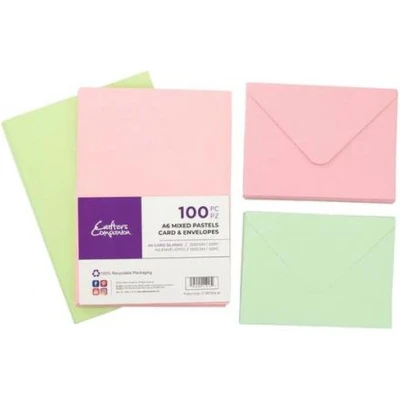 Afbeelding van Crafter&#039;s Companion A6 Mixed Pastels Card&amp;Envelopes 100 st.