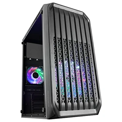 Afbeelding van Mars Gaming MC S2, Case PC Ultracompacte Micro ATX, Front Grille, 2x FRGB Fans, Full Side Window Case, Ondersteunt Vloeistofkoeling tot 240mm, Zwart