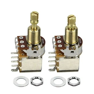 Afbeelding van FLEOR 2 STKS B500K Push Bounce Schakelaar Potentiometer Lineaire Taper Pot Lange Split Koperen As Voor Elektrische Gitaar Bass Volume/Toon Controles