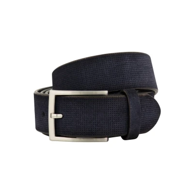 Afbeelding van LINDENMANN leren heren riem marineblauw Maat: 110