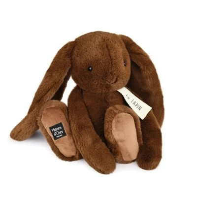 Afbeelding van HISTOIRE D&#039;OURS Pluche konijn collectie LE LAPIN kleur koffie metgezel zachtheid en knuffel Infinis 32 cm Onvergetelijk cadeau idee voor kleine grote kinderen HO3250