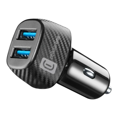 Afbeelding van Cellularline Cellular line Car Charger Multipower 2 Pro 18w Qc Zwart