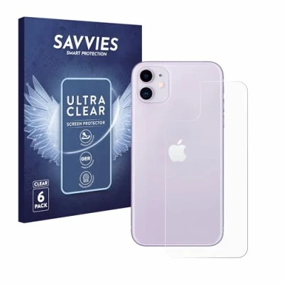 Afbeelding van Savvies Screenprotector voor Apple iPhone 11 (Achterkant) Folie Beschermfolie transparant (6 Stuks)