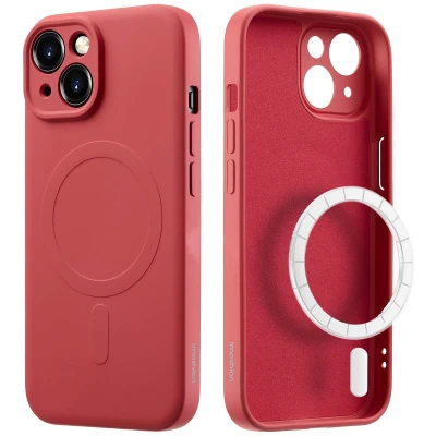 Afbeelding van Apple iPhone 15 MagSafe Hoesje Siliconen en TPU (zacht) imoshion Softcase/Backcover Roze Telefoonhoesje