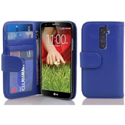 Afbeelding van Cadorabo Hoesje geschikt voor LG G2 in NEPTUNUS BLAUW Beschermhoes met magnetische sluiting en 3 kaartsleuven Book Case Cover Etui