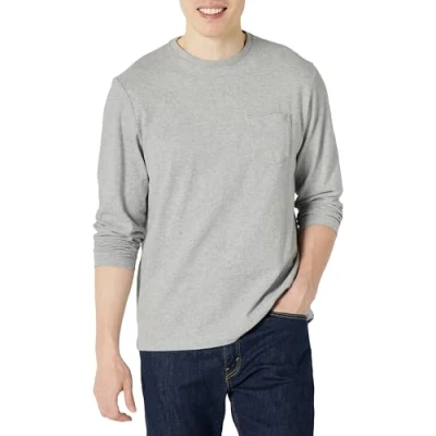 Afbeelding van Amazon Essentials Regular fit T shirt met lange mouwen Licht Grijs Heather, L