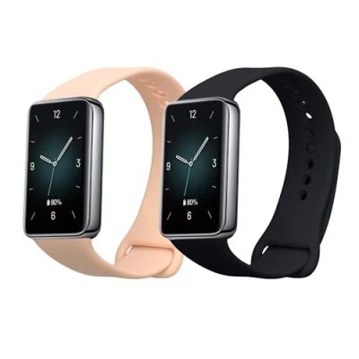 Afbeelding van kwmobile 2x horlogebandjes geschikt voor HONOR band 9 bandje Smartwatch bandjes van TPU Activity tracker horloge in donkerblauw / oudroze