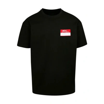 Afbeelding van Upscale by Mister Tee Unisex HEY! MY NAME IS Tshirt print, Maat: Small, Black