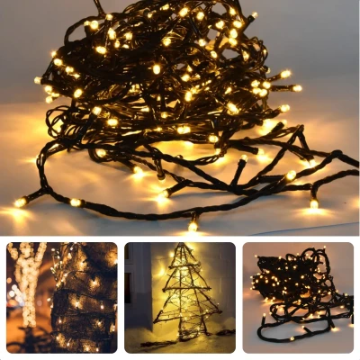 Afbeelding van Cheqo® Kerstverlichting Kerstboomverlichting Kerstlampjes 480 LED Warm Wit 36M Timer &amp; Geheugen Buiten IP44