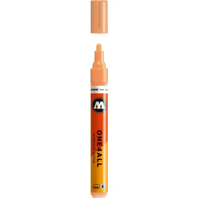 Afbeelding van Molotow ONE4ALL 4mm Acryl Marker Pastel Oranje Geschikt voor vele oppervlaktes zoals canvas, hout, steen, keramiek, plastic, glas, papier, leer...