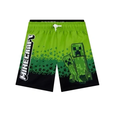 Afbeelding van Minecraft Zwemshorts, Creeper Jongens Zwembroek, Gamer Zwemkleding Voor Kinderen, Groen 158