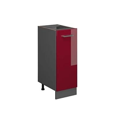 Afbeelding van Vicco Apotheekkast R Line, Bordeauxrode hoogglans/Antraciet, 30 cm zonder werkblad