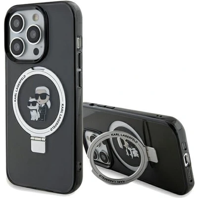 Afbeelding van Karl Lagerfeld Ring Stand &amp; Choupette Hard Case Back Cover met MagSafe voor Apple iPhone 14 Pro Max Zwart