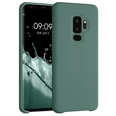 Afbeelding van kwmobile telefoonhoesje geschikt voor Samsung Galaxy S9 Plus Hoesje met siliconen coating Smartphone case in dennengroen