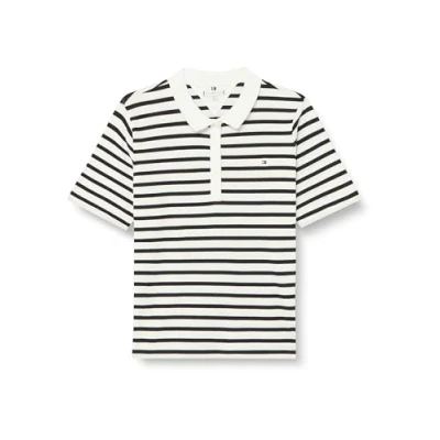Afbeelding van Tommy Hilfiger Curve 1985 Poloshirt, Dames, Maat: 48, Ecru/desert sky