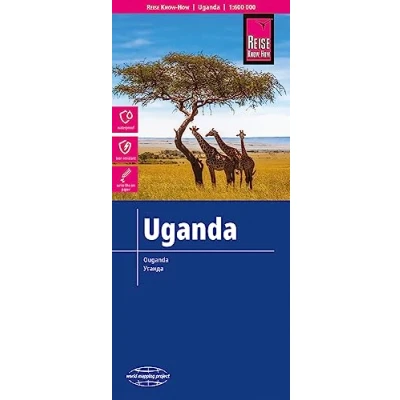 Afbeelding van Reise Know How Landkarte Uganda (1:600.000): world mapping project / reiß und wasserfest