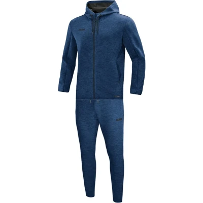 Afbeelding van Joggingpak met kap Premium Basics Marine gemeleerd / 40