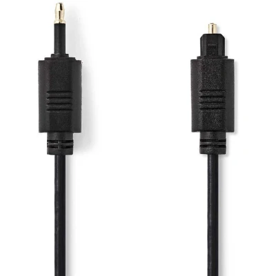 Afbeelding van Optische Mini Toslink (m) Kabel 4mm dik Verguld 1,5 meter Zwart