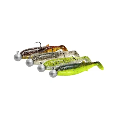 Afbeelding van Savage Gear Cannibal Shad 10cm 9g+10g #3/0 Clearwater mix (4 stuks)