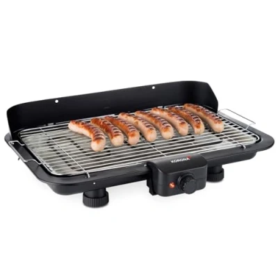 Afbeelding van Korona 46117 Elektrische tafelgrill BBQ 2200 watt XXL grillrooster: 51 x 30 cm groot voor op tafel Indicatielampje Regelbare temperatuurinstelling Kleur: zwart